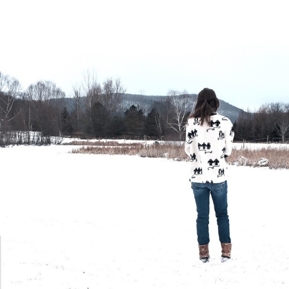 VTG L.L. Bean Penguin Fleece Pullover - Picture 5 of 8